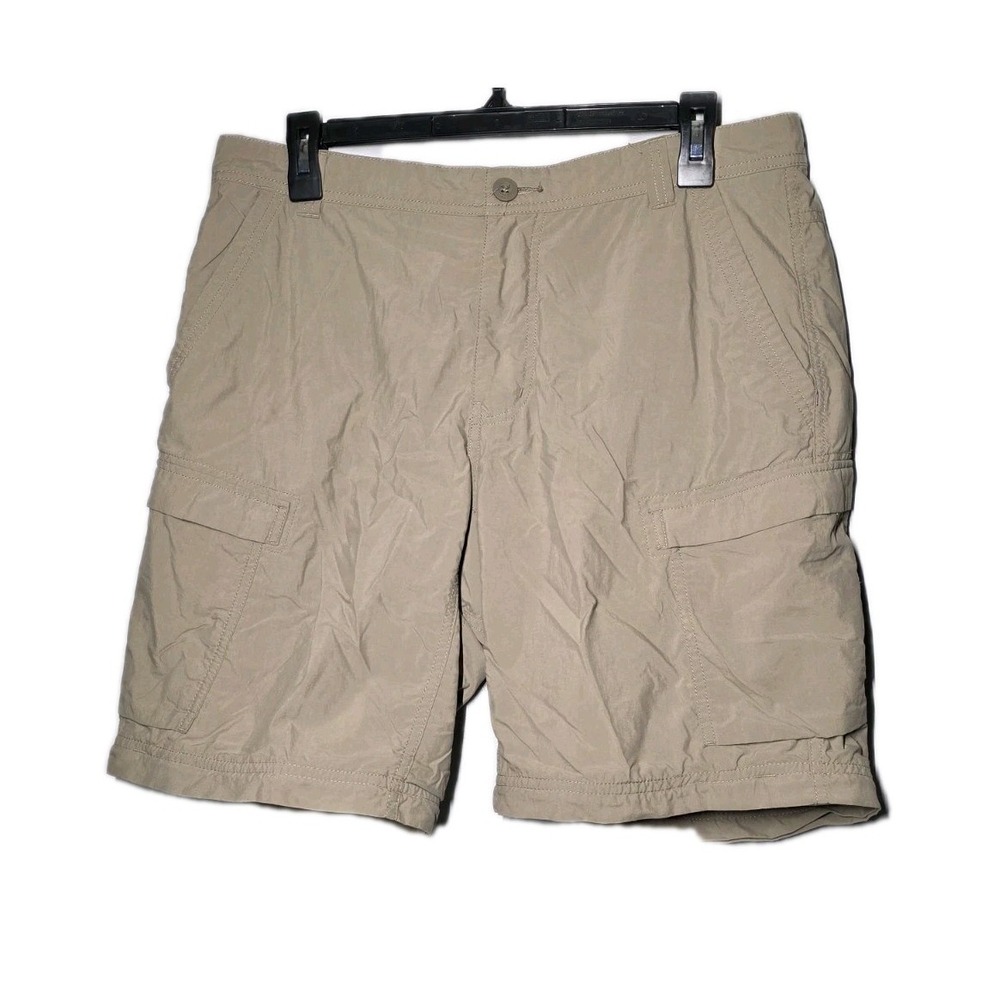 REI Co-op Men's Cargo Hiking Shorts Size 34 Nylon Beige Tan Taupe Lightweight